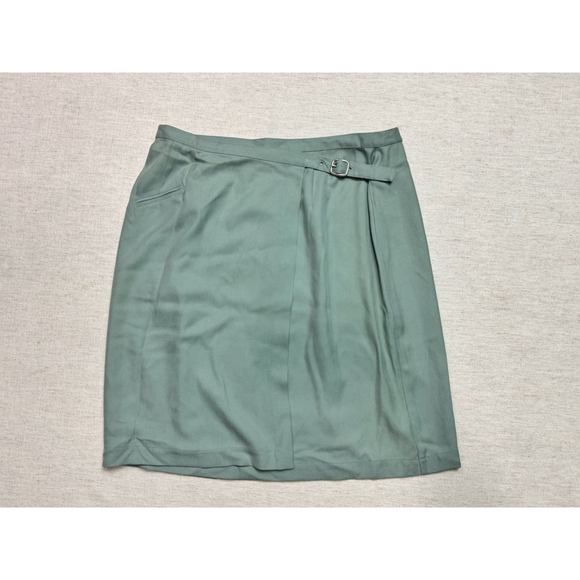 Dana b and Karen Dresses & Skirts - Dana B and Karen Women’s Skirt Size 10 100% Silk Green Midi Career Office Classi